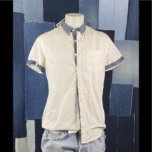 NWT Forever 21 Short Sleeve Button Down  Shirt Sz M